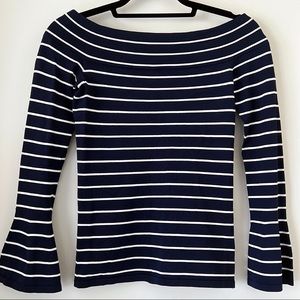 INTERMIX Off-shoulder Navy Long Sleeve Top XS